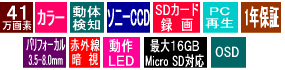 SDカード内蔵赤外線ドームカメラ